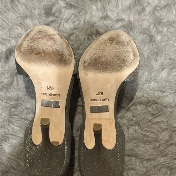 Badgley Mischka D’ Orsay Silver Embellished Heels - Picture 9 of 12